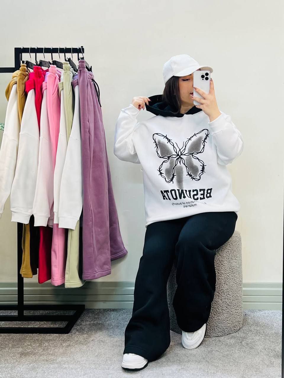 ست هودی شلوار پروانه🦋