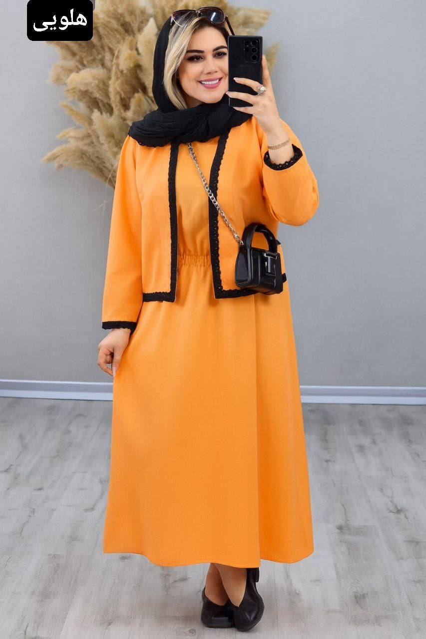 ست کت و سارافون لیلی جذاب و شیک کد 7435⭐تک رنگ✨شایسته بانو