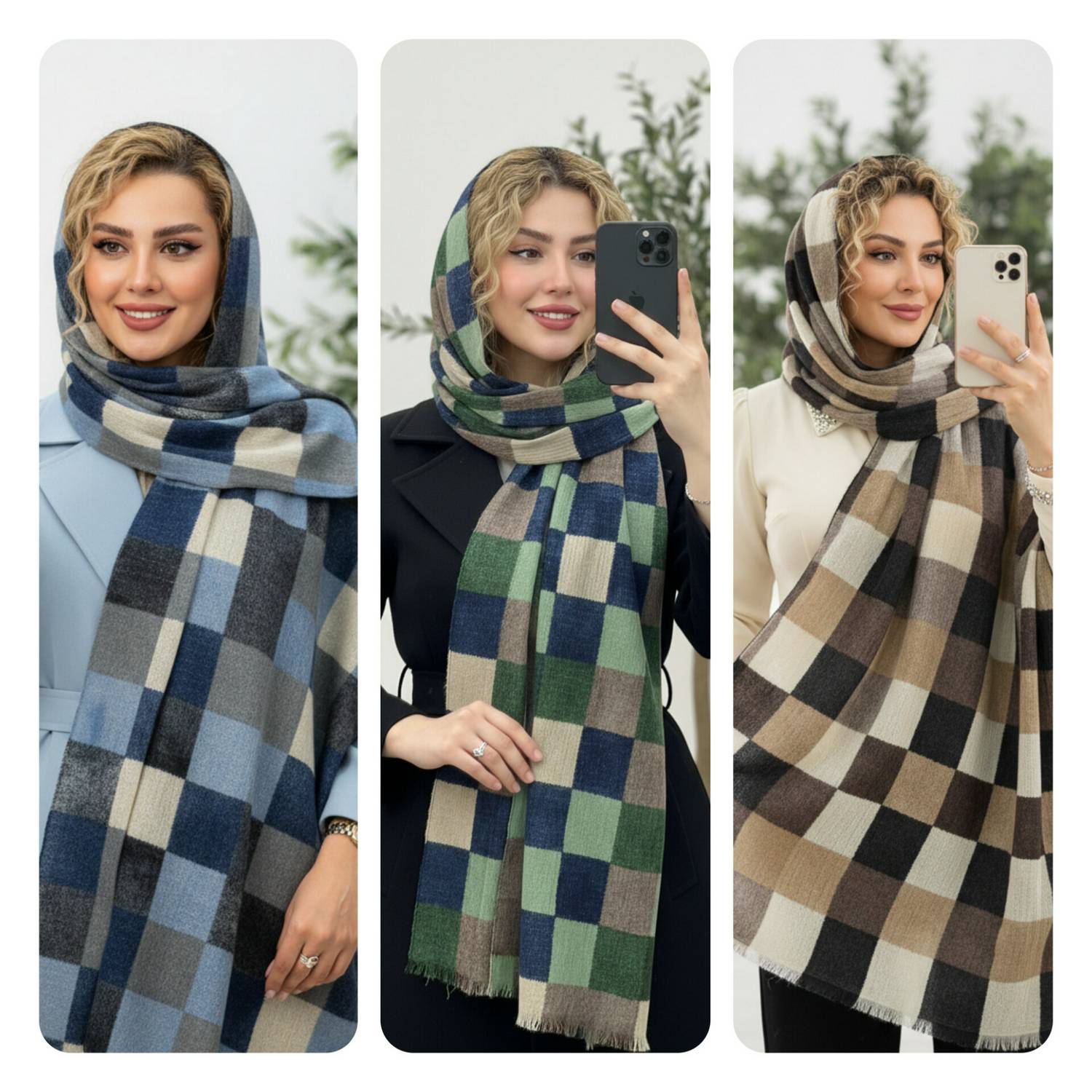 شال بهاری ماه تاج در رنگ بندی کد 7130 ست شو🎀🌙