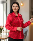 شومیز ساتن قرمز کد 652 بی بی دخت🎀🌹