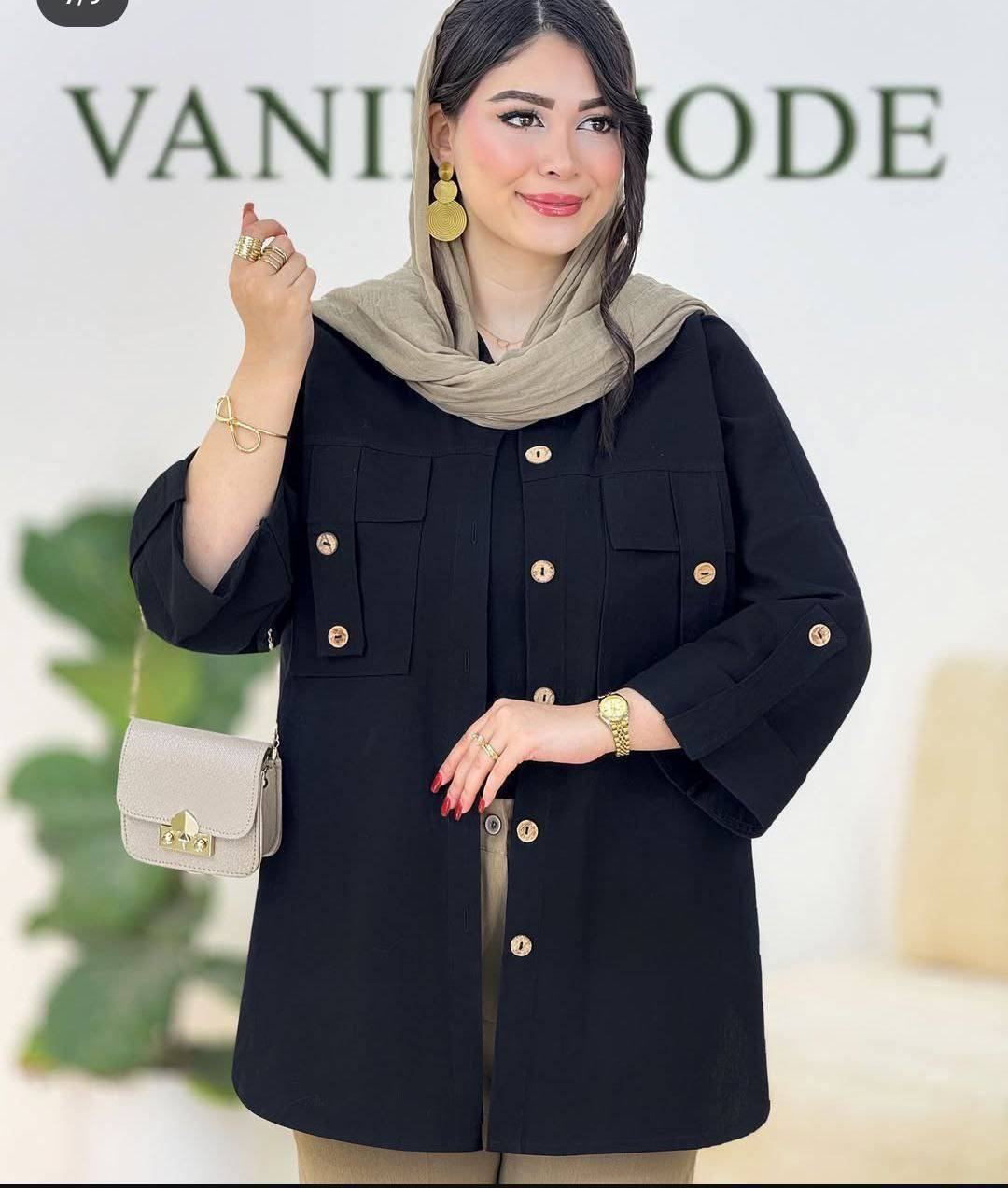 شومیز مانتویی لنین در دو رنگ زیبا کد 7623 سیمونا🌹🛍️
