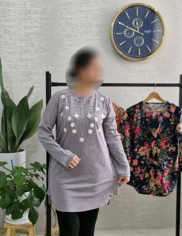 تونیک زیبا شکوفه در رنگ بندی کد 5624 ماه بانو✅🛍️