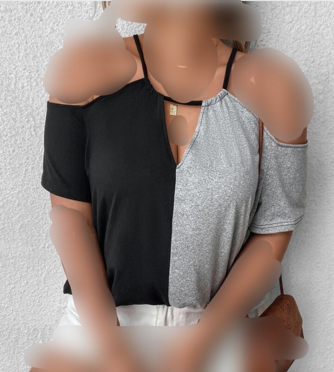 تیشرت فانتزی دو رنگ سایز بزرگ 💞💯🛍🎀۲۲۳۴بزمی