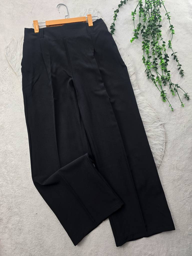 شلوار بگ دبل زیبا تکرنگ مشکی ۷۹۵۷ 💕💕ست شو
