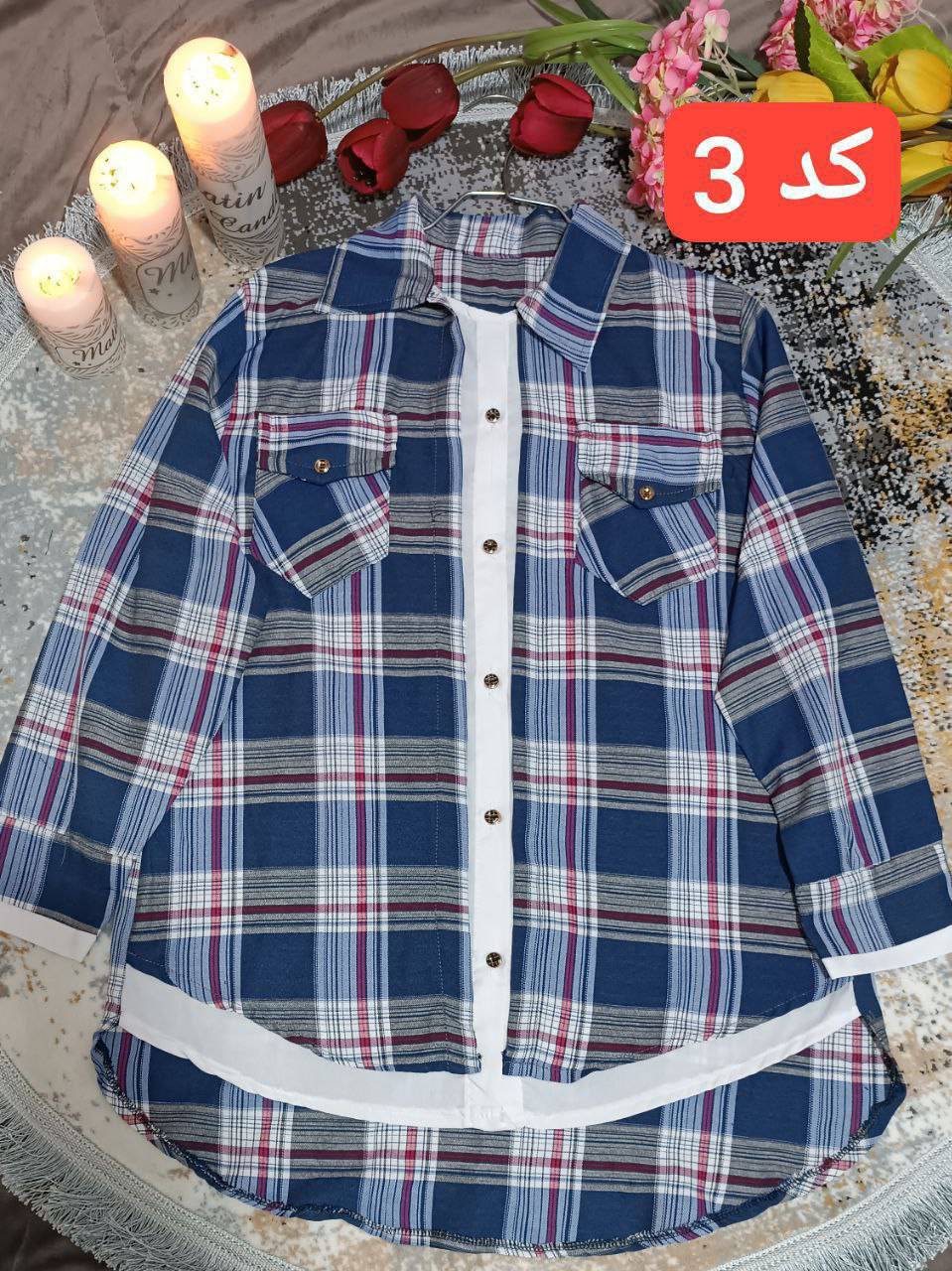 شومیز نخی چار خونه کیانا 💯💯الیزه