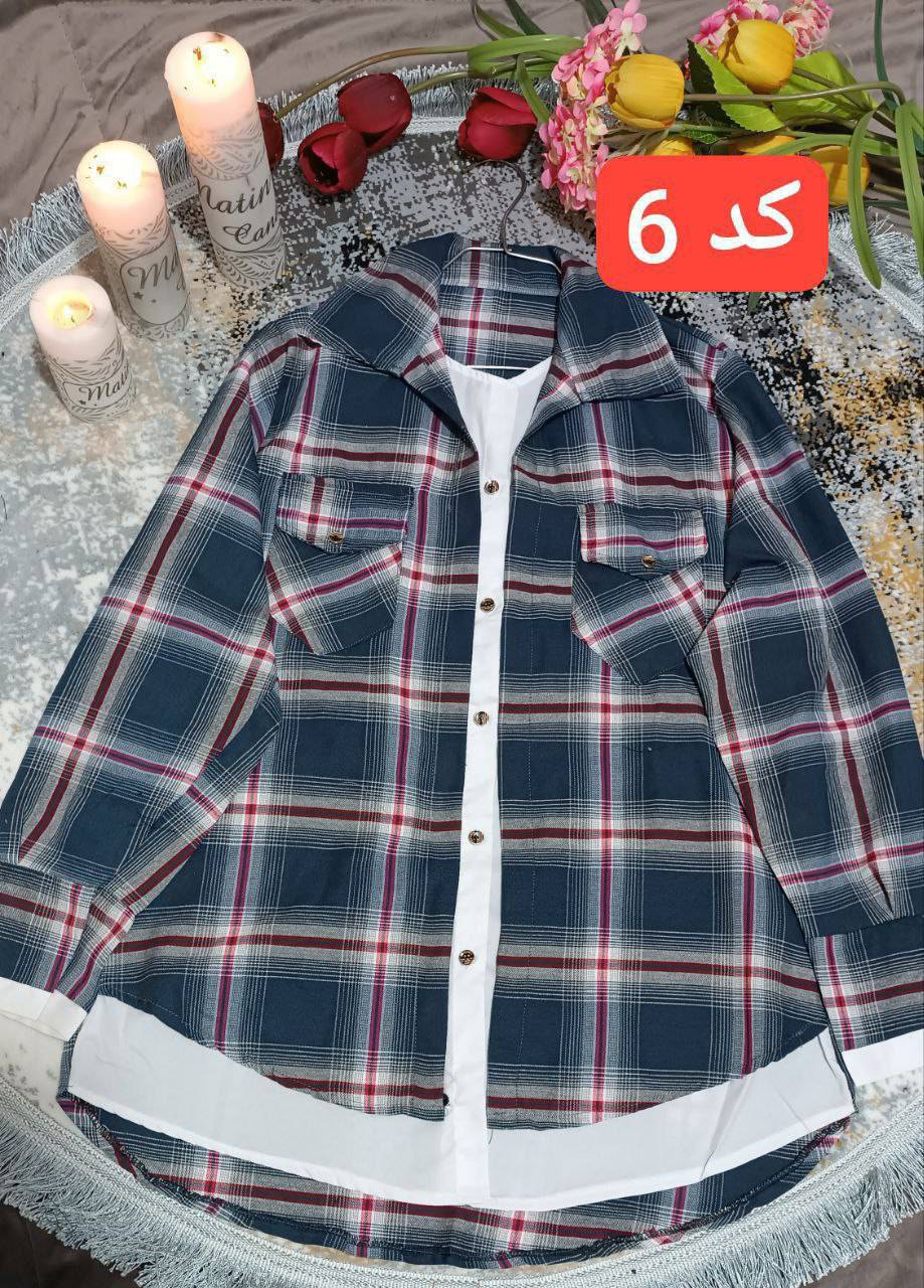 شومیز نخی چار خونه کیانا 💯💯الیزه