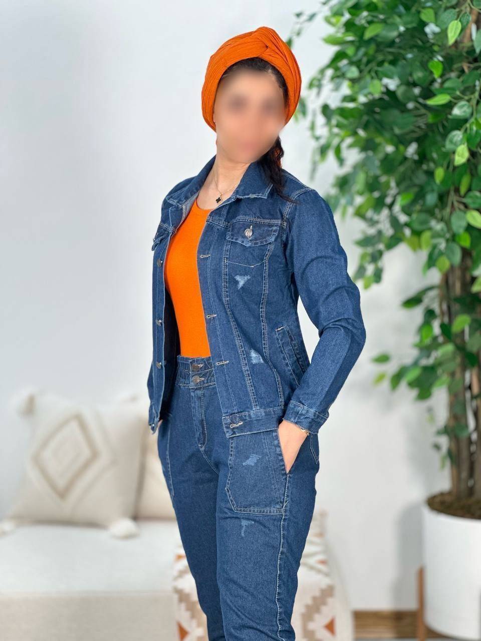 کت جین کوتاه شیک با تضمین کیفیت و قیمت 🍁🎀کد2800 ترمه