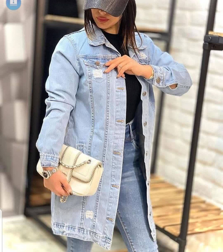 کت جین بلند زیبا و خاص🍁❤️کد2813 ترمه