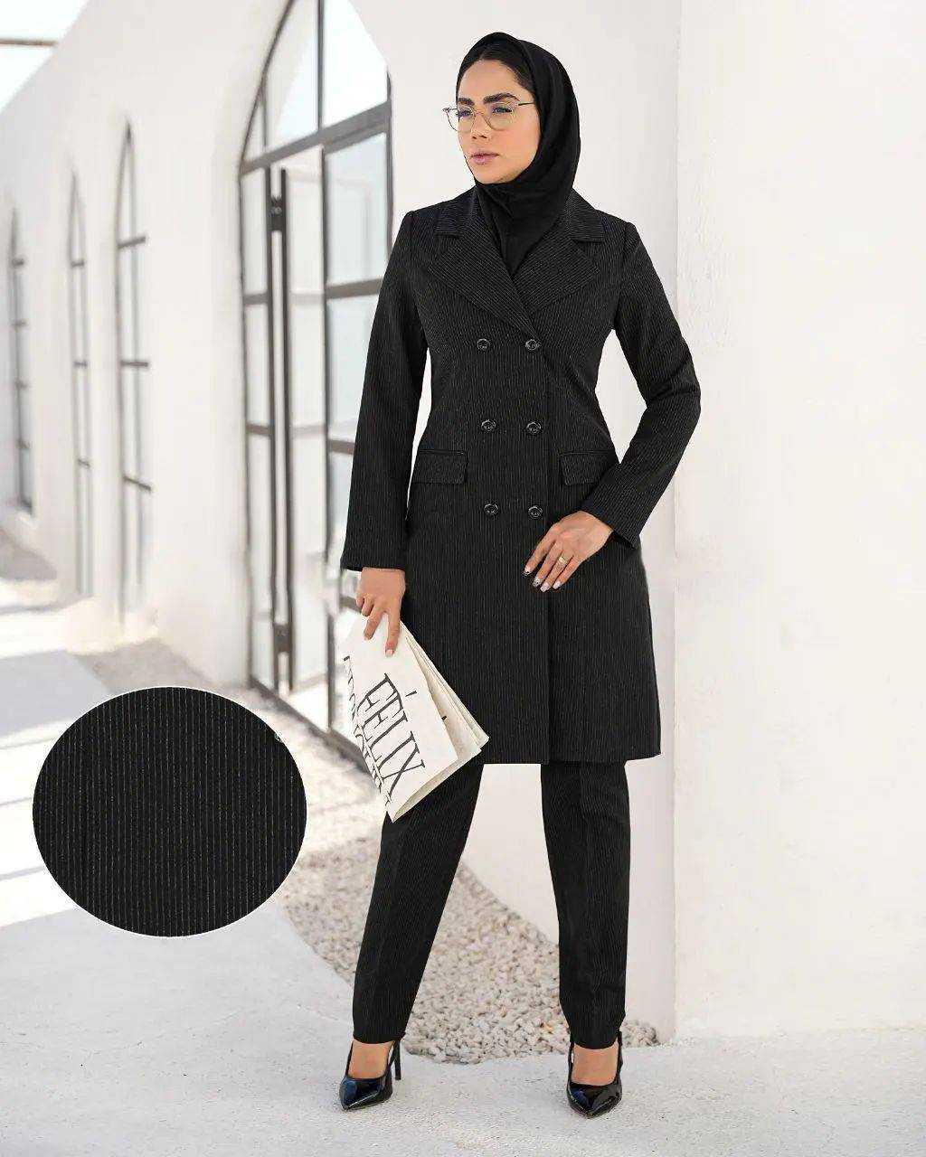 ست مانتو شلوار اداری دیپلمات با کیفیت فوقالعاده عالی 😍😎کد#6دکمه ساریگل