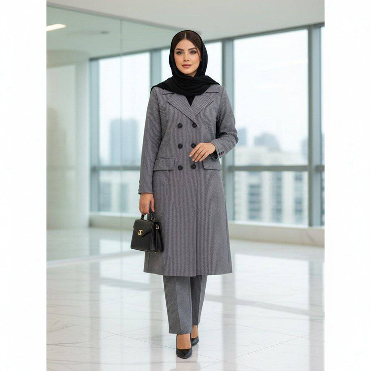 ست مانتو شلوار اداری دیپلمات با کیفیت فوقالعاده عالی 😍😎کد#6دکمه ساریگل