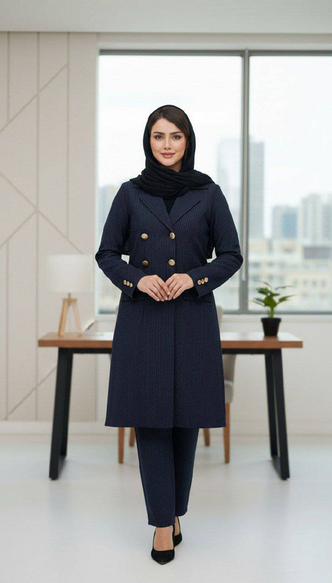 ست مانتو شلوار اداری کیفیت فوقالعاده عالی و پر فروش👌🏼😍کد#دیپلمات 4دکمه ساریگل