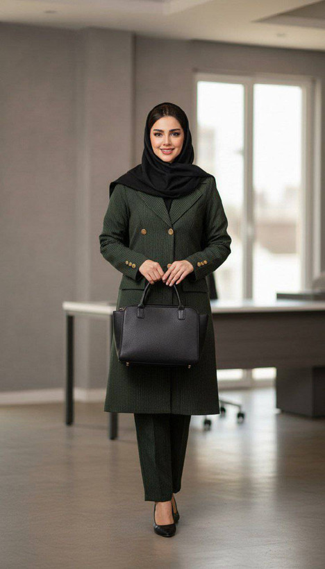 ست مانتو شلوار اداری کیفیت فوقالعاده عالی و پر فروش👌🏼😍کد#دیپلمات 4دکمه ساریگل