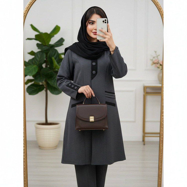 مانتو شلوار اداری بسیار شیک و با کیفیت عالی 😍🔥کد#ماهگل ساریگل