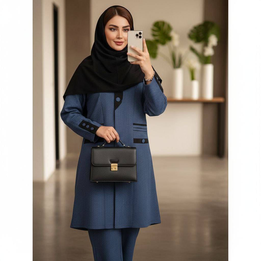 مانتو شلوار اداری بسیار شیک و با کیفیت عالی 😍🔥کد#ماهگل ساریگل