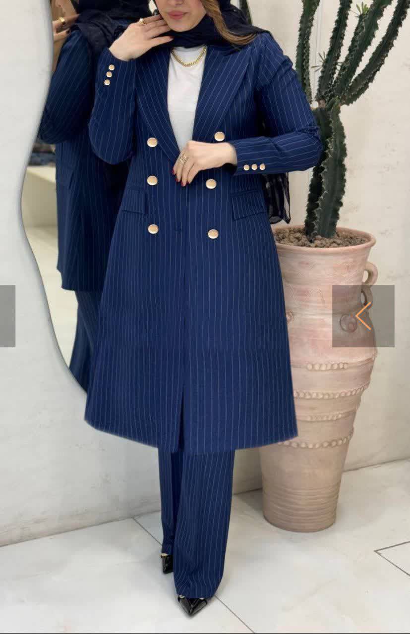 ست مانتو شلوار اداری با کیفیت عالی 😍🔥کد #کتان ساریگل