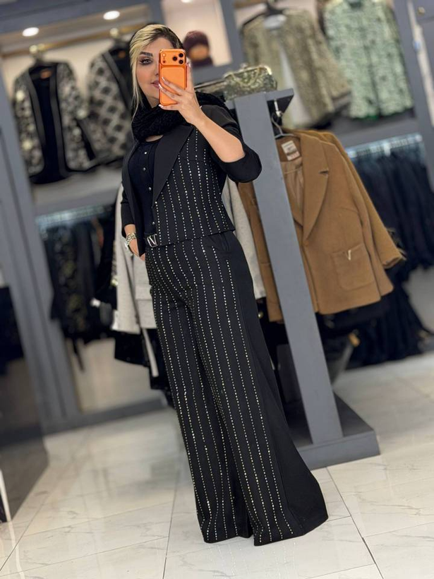 کت شلوار مزونی افشان #7605 شیک و مجلسی کیفیت عالی✅😍 چیچک