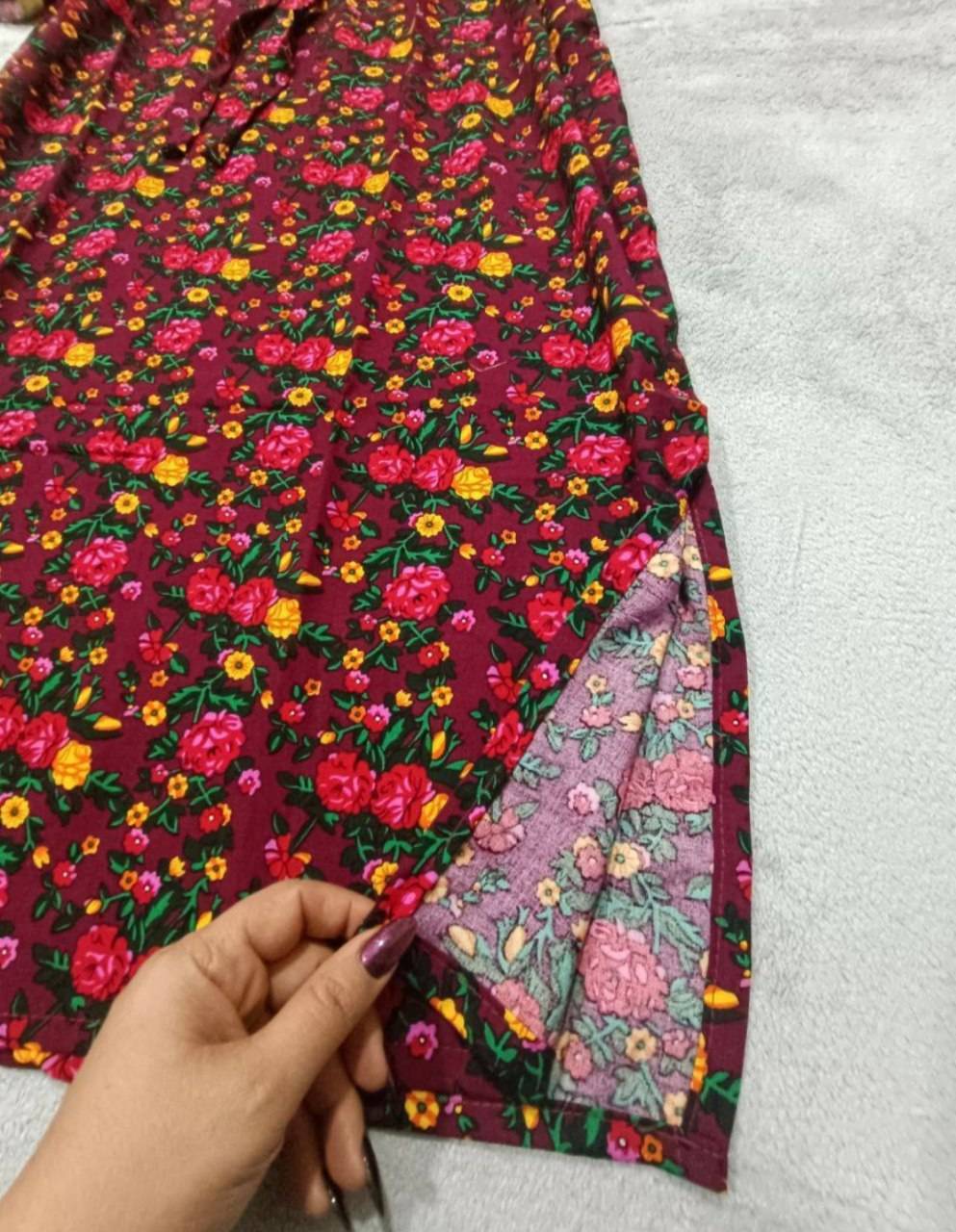 پیراهن سنتی دوزی زیبا در دو رنگ کد 75904 تارا