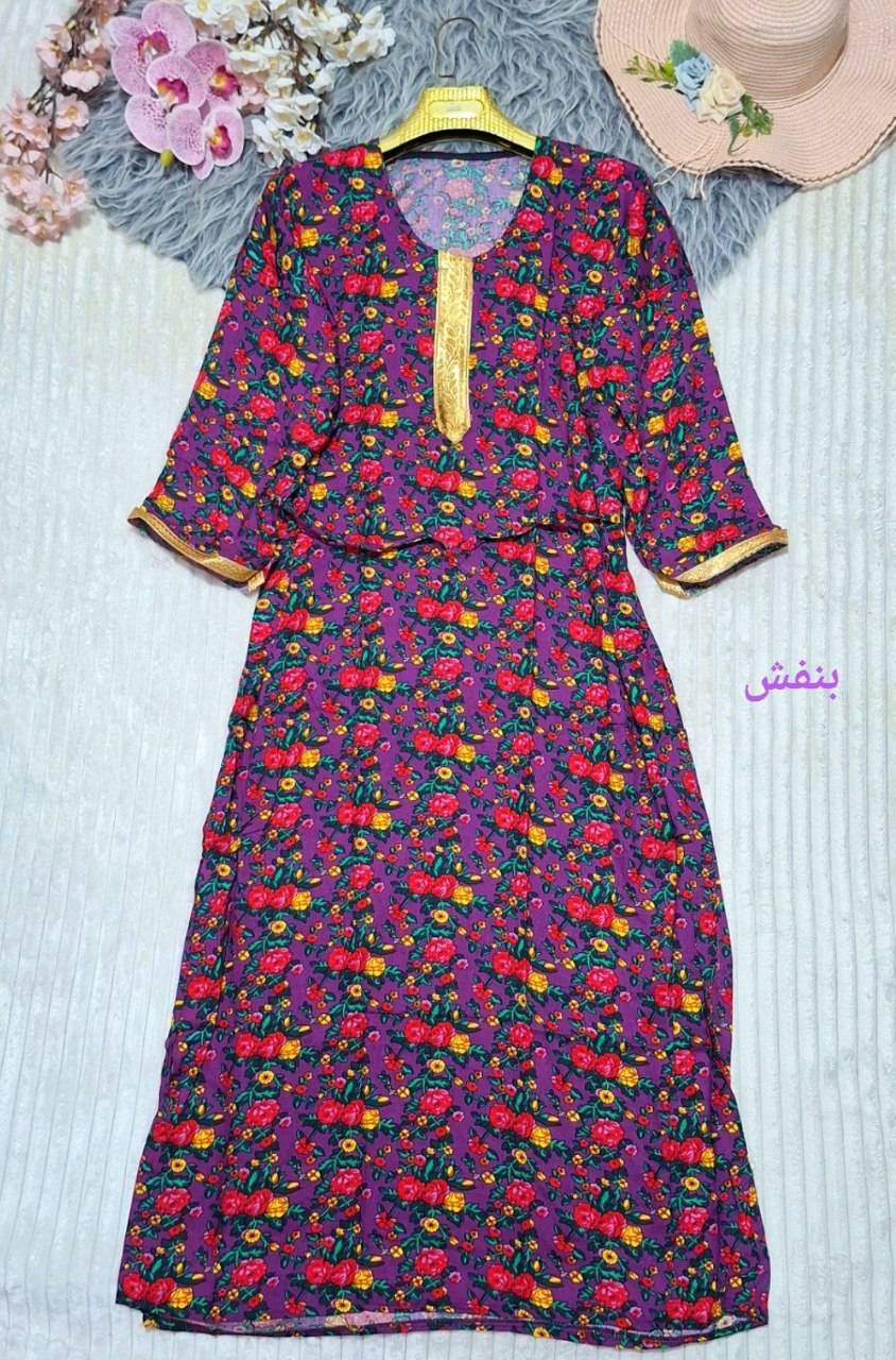 پیراهن سنتی دوزی زیبا در دو رنگ کد 75904 تارا