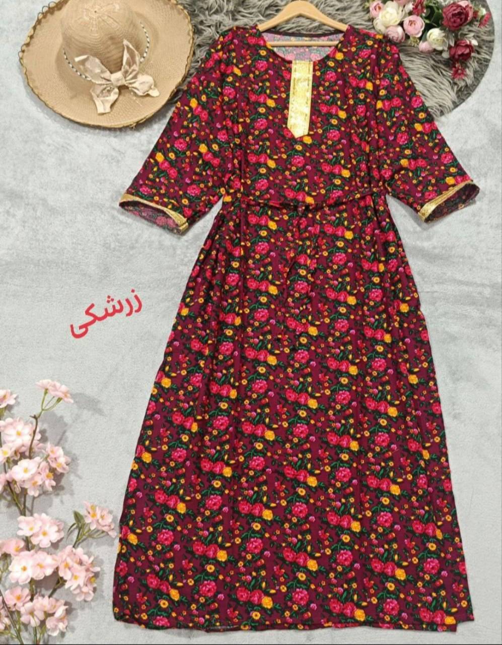 پیراهن سنتی دوزی زیبا در دو رنگ کد 75904 تارا