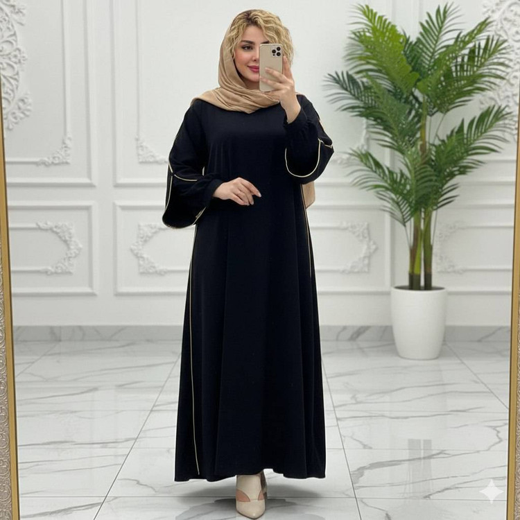 عبای مشکی الیزه با کیفیت 7654 گیسو
