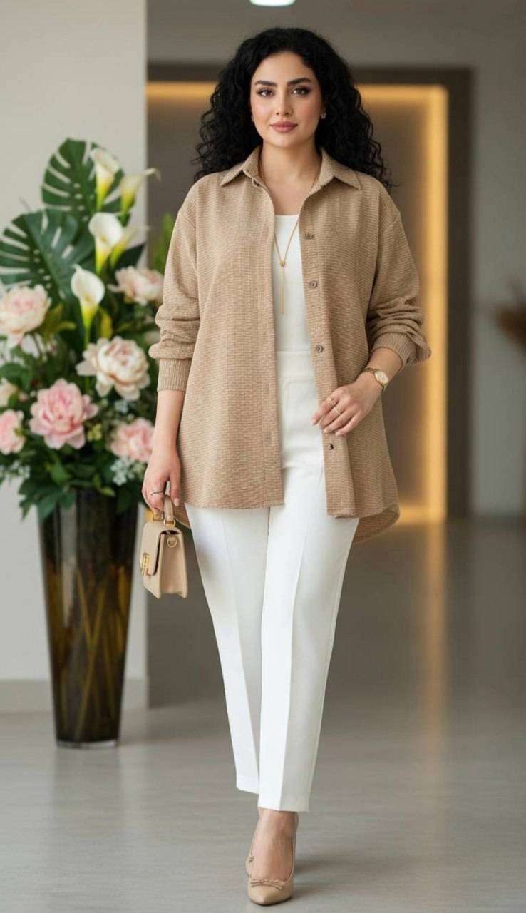 شومیز مانتویی تک جیب آیناز شیک و زیبا😍✅ساتین