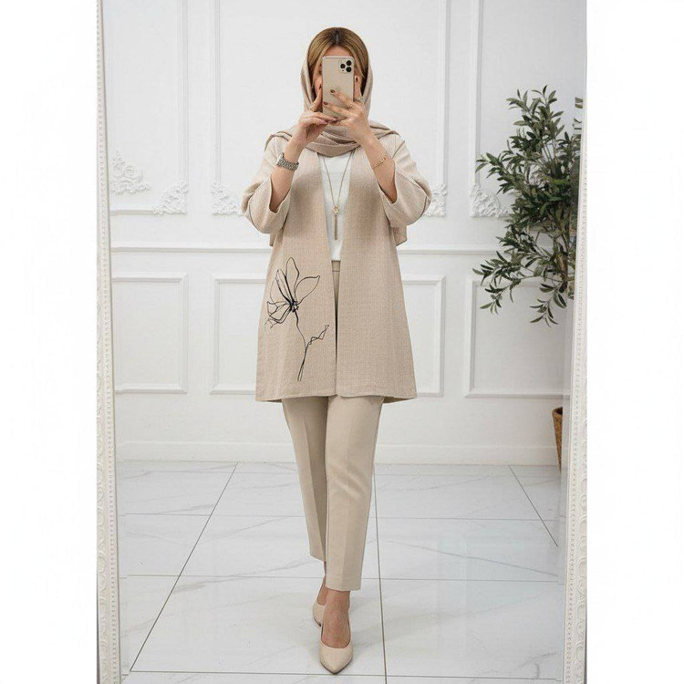 مانتوکتی گلدوزی ملین شیک و زیبا با کیفیت عالی 😍✅89269ساتین