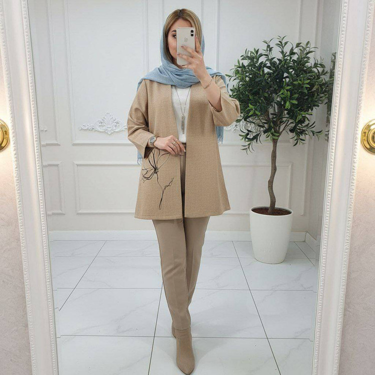 مانتوکتی گلدوزی ملین شیک و زیبا با کیفیت عالی 😍✅89269ساتین