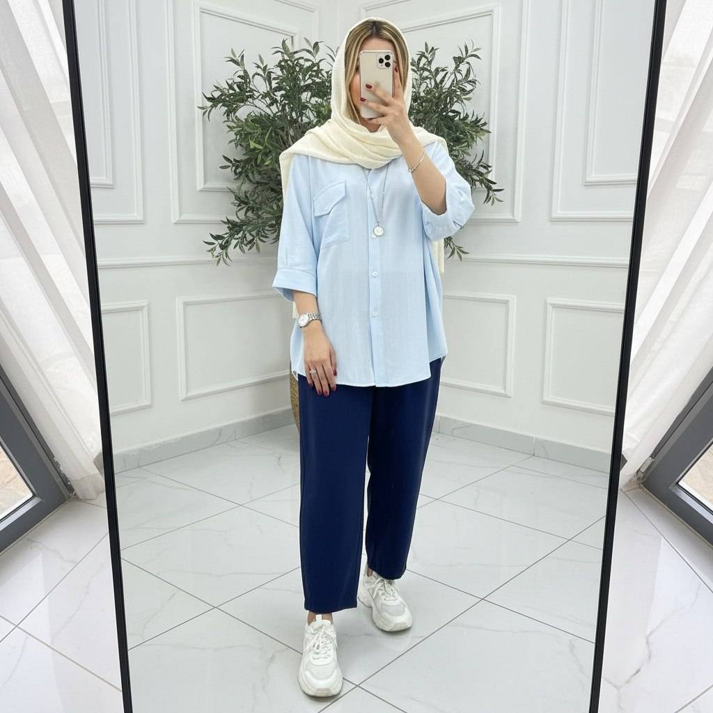 شومیز پانچ جیب نما آندیا در رنگ‌بندی عالی 😍✅ساتین
