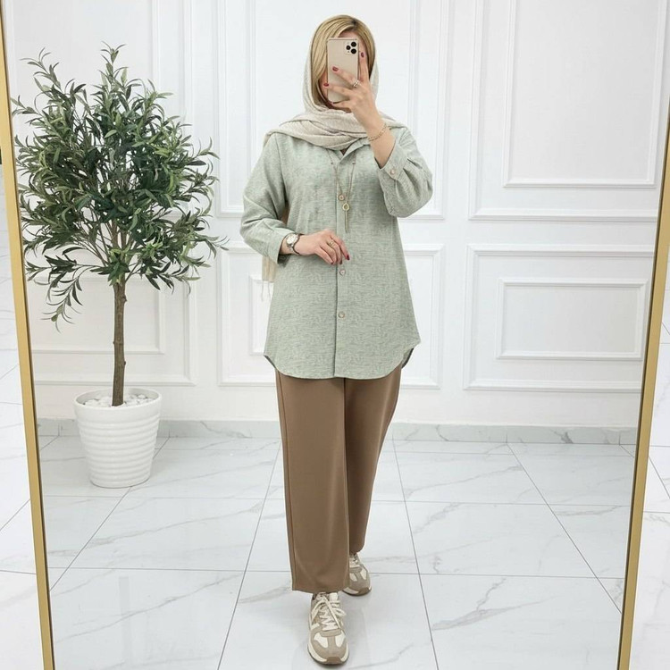 شومیز مانتویی بامبو NRشیک و راحت 😍✅ساتین