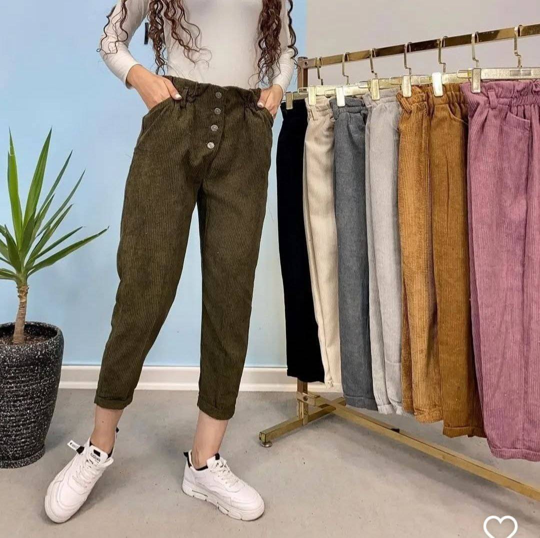 شلوارمام استایل دمپا پاکتی کبریتی 😍✅97635ساتین