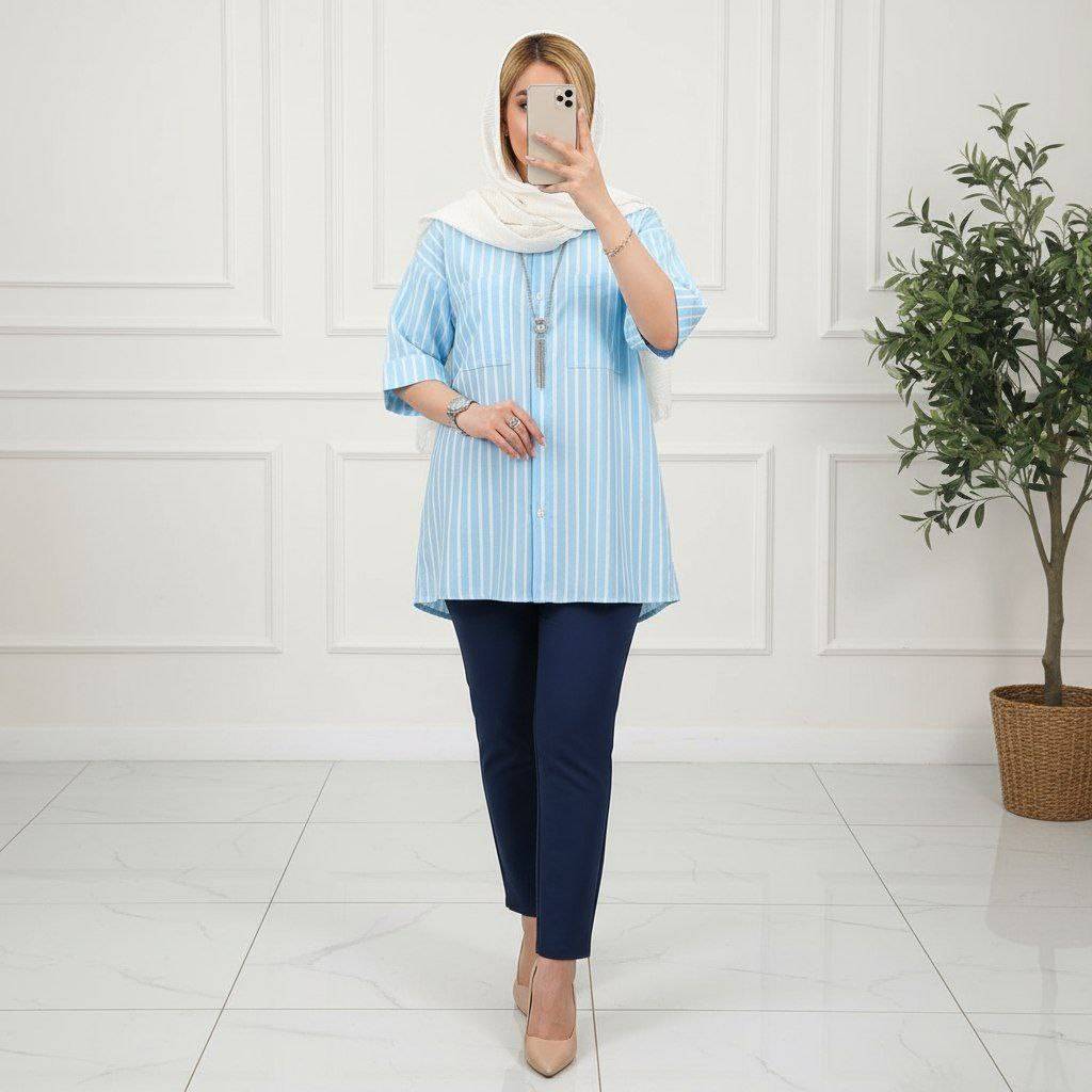 شومیز مانتویی پریان کیفیت عالی 😍✅90534ساتین