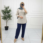 شومیزمانتویی جیب صلیبی زیبا و راحت ❤️✅101562ساتین