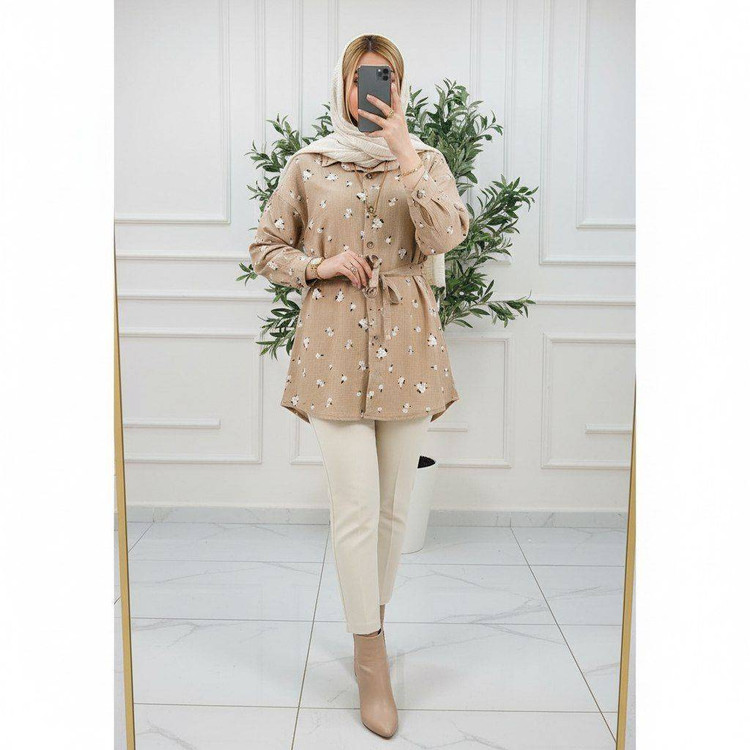 شومیز مانتویی گل گچی زیبا و شیک ❤️😍ساتین