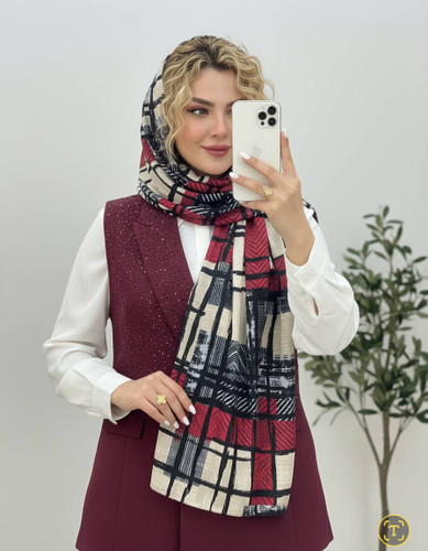 شال مربعی زیبا وشیک در رنگبندی زیبا 🌈 🌈 کد ۱۰۵۶۰ ستشو