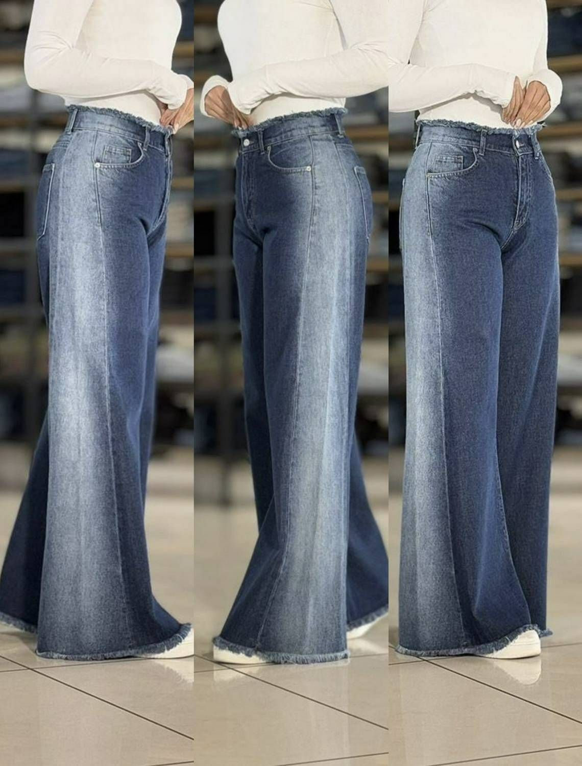 شلوار جین شافل بغل سنگشور 🛍💯🎀🌈مدرن