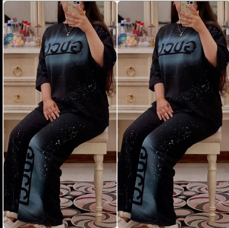 ست تیشرت وشلوارشاینا زیبا و ترند 😍✅10123 الیشکا