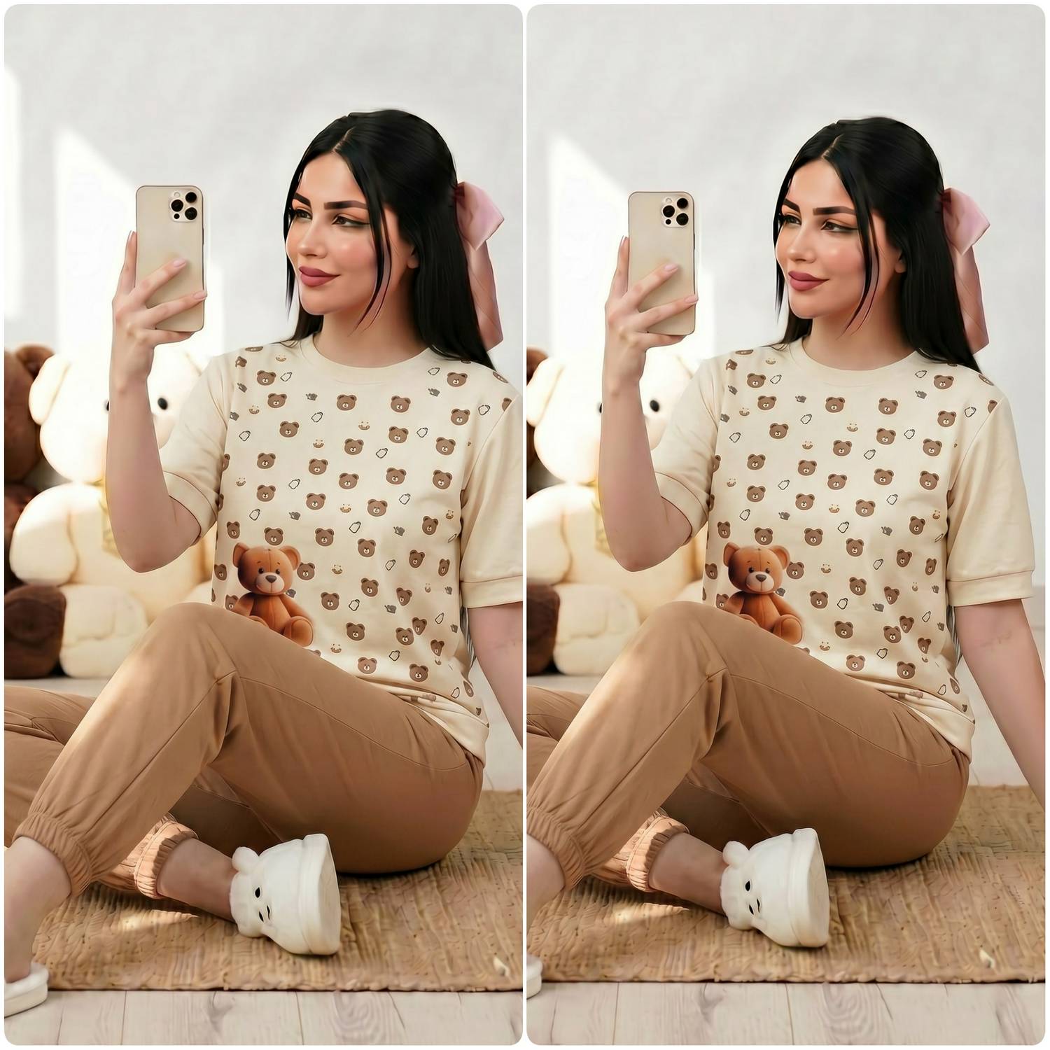 ست تیشرت وشلوار متین زیباا و دلبرر ❤️✅10213 الیشکا
