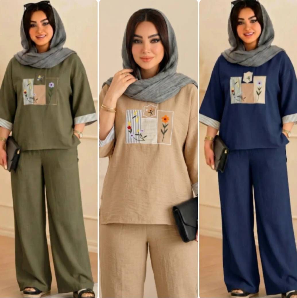 تونیک و شلوار شانتون باکیفیت🎀💯💞🤩🌈مدرن