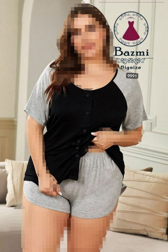 ست بلوز شرتک نخ کشی ۹۹۹۱ بزمی🤩🎀