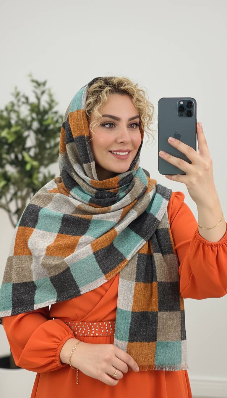 شال ماه تاج کیفیت درجه یک ایستایی عالی در رنگبندی 🌈 🌈 کد ۷۱۳۰ ستشو