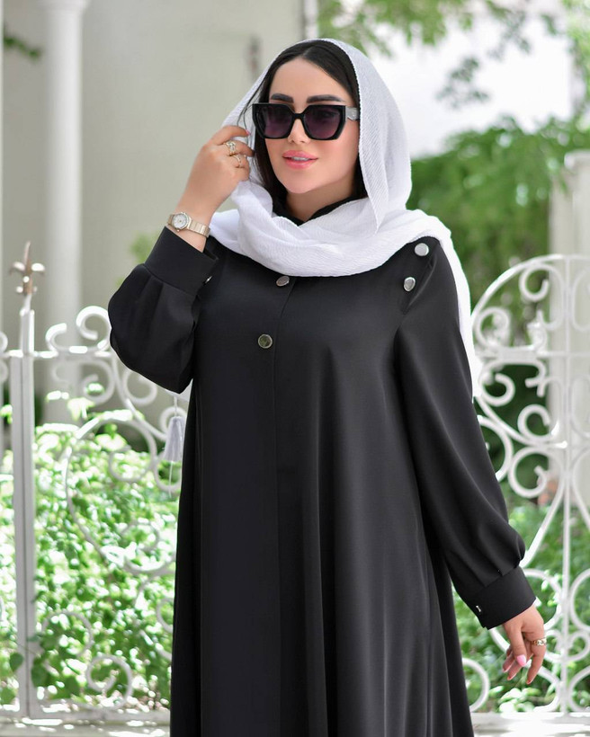 مانتو عبایی حنانه کرد ندا اماراتی در رنگ بندی زیبا کد 4089 امیگ