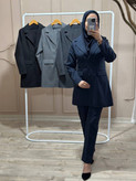 ست مانتو و شلوار اداری پریا دیپلمات با کیفیت در رنگ بندی و سایز بندی کد 4064 آمیگ