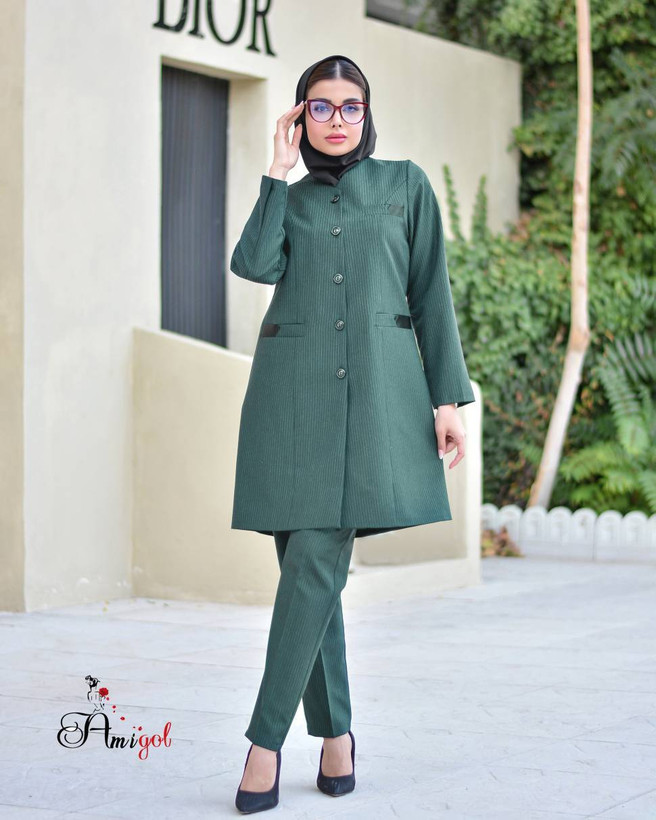 ست مانتو و شلوار اداری مارال دیپلمات پرشیا با کیفیت عالی در رنگ بندی وسایز بندی کد 4855 آمیگ