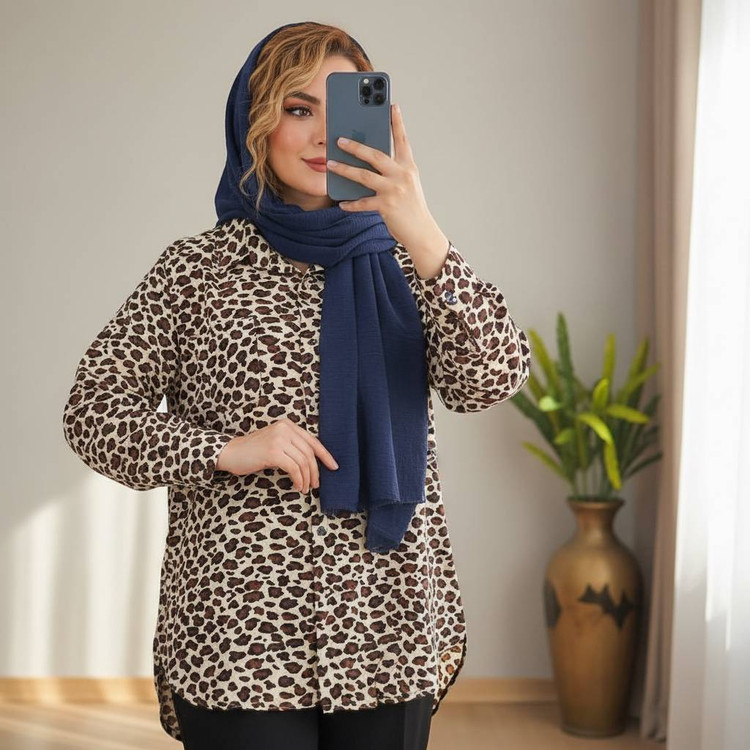 شومیز پلنگی تک رنگ زیبا و شیک🎀🥰کد 453 آدراپانا