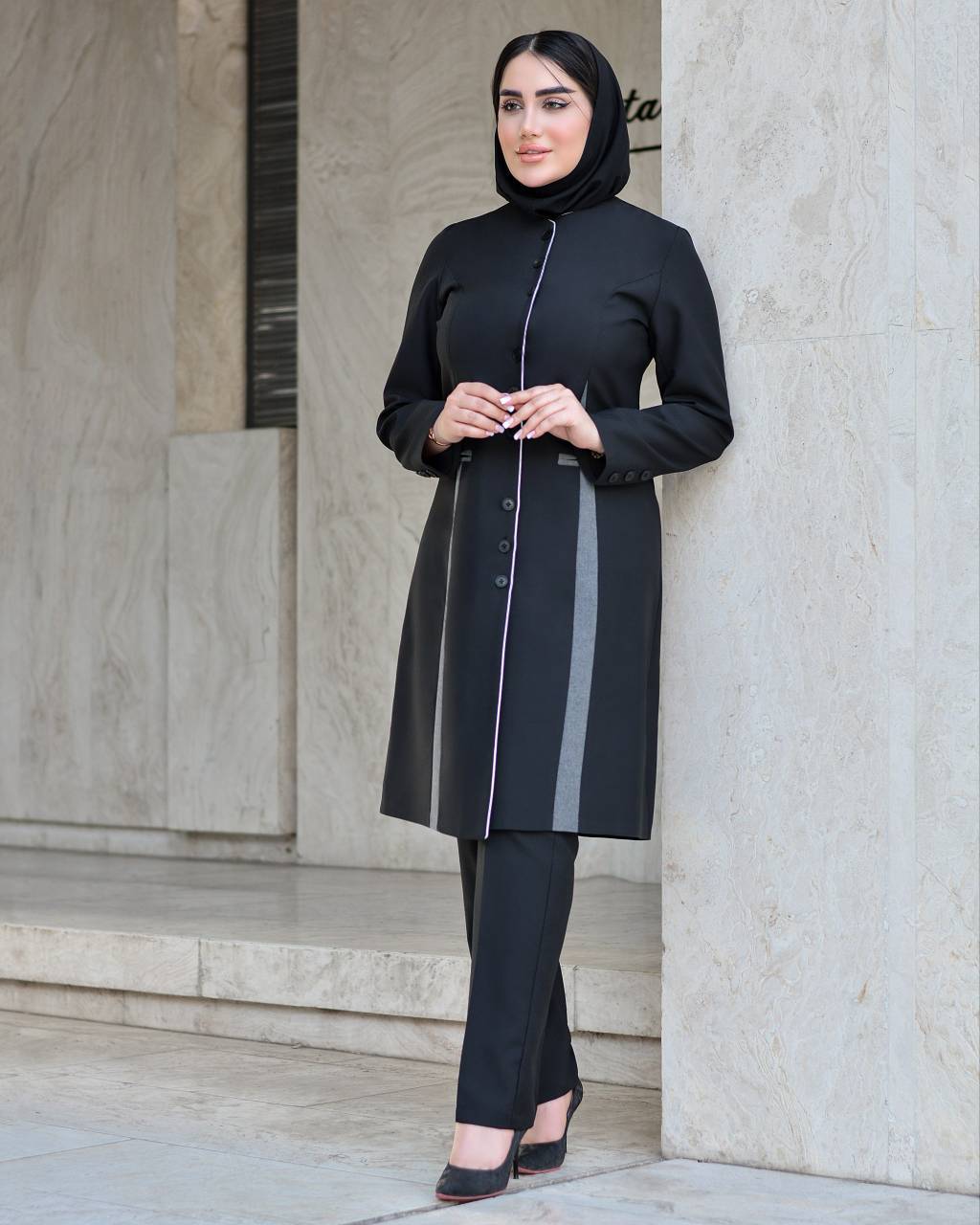 ست مانتو و شلوار اداری دیانا پرشیا با کیفیت عالی کد 5760 آمیگ