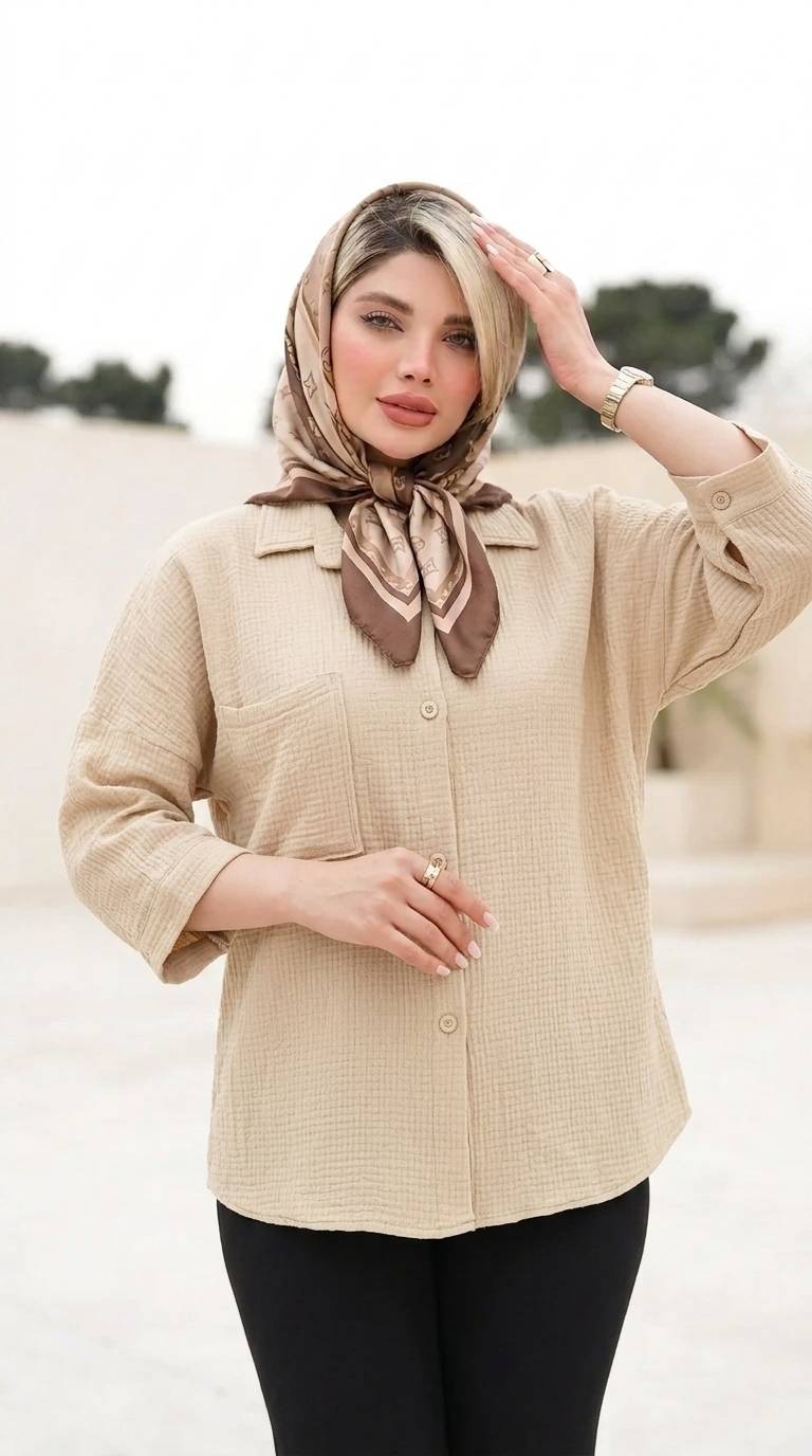 شومیز باکسی ینزه ۲۲۳ینزی پفکی درجه یک در رنگبندی 🌈 🌈 🌈 کد ۱۲۹۷۶ لیدی
