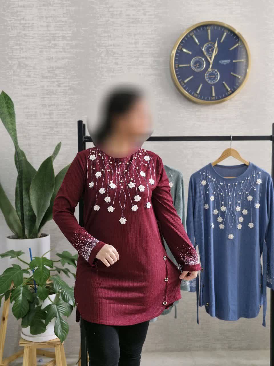 تونیک زیبا شکوفه در رنگ بندی کد 5624 ماه بانو✅🛍️