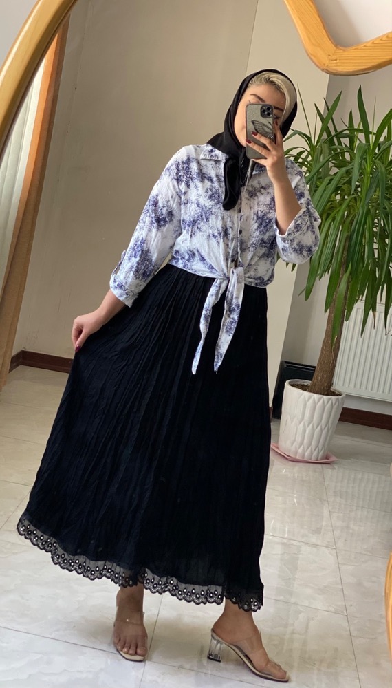 دامن قواره دار چروک کمند 🛍💞💯۱۷۱ آرشیدا