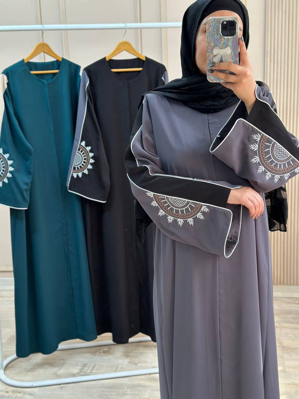 مانتو عبایی خورشید کرپ ندا مازراتی اعلا کد 5054 امیگ