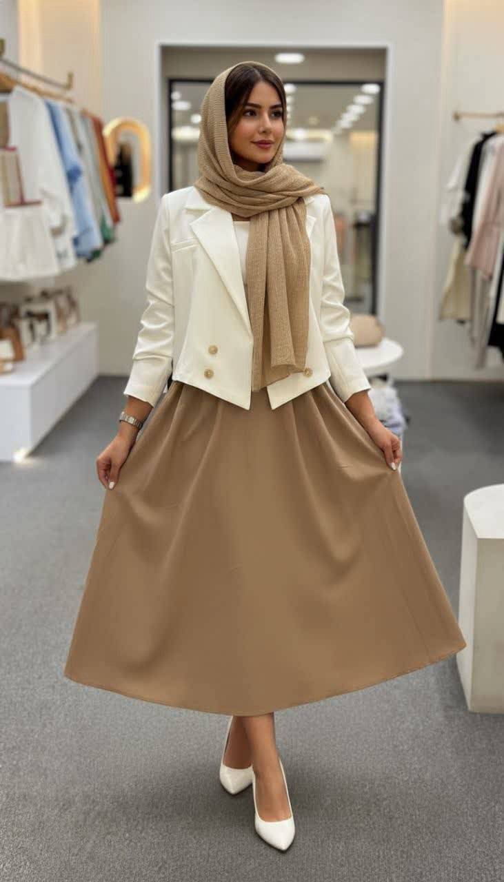 ست کت و دامن دلسا لنینت 🍒🛍🤩💞ساریگل